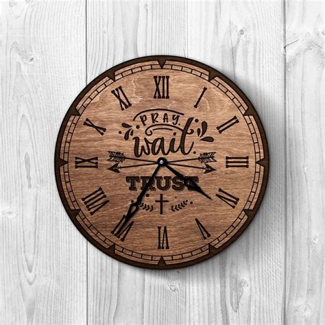 Pray Wait Trust Clock, Christian Clock, Pastor Retirement Gift, Pastor ...