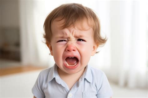 Bebê De 1 Ano Acorda Gritando E Chorando - Foto aproximada de um bebê bonitinho chorando e gritando isolado no ...