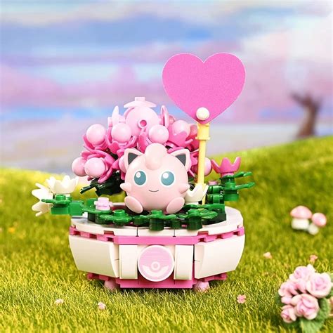 Jigglypuff Series Pokémon Plantas Suculentas Blocos de Montar Cubo