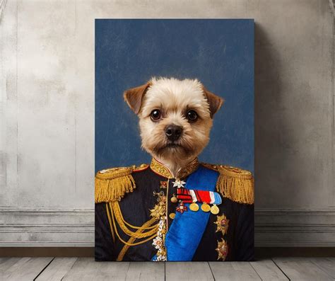 Custom Pet Portrait Military Dog Portrait Royal Pet Portrait Pet