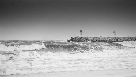 Lighthouse and Storm at Sea Stock Photo - Image of architecture ...