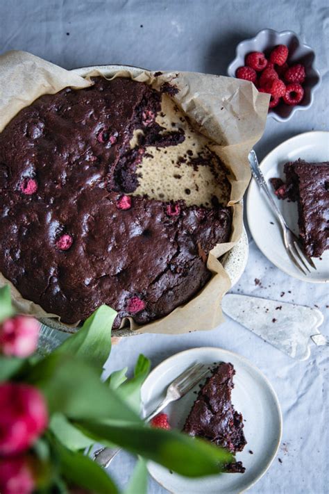 Vegane Schoko Brownies Mit Himbeeren Teigliebe