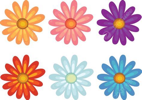 Flowers Of Different Colours Floral Purple Color Vector Floral Purple