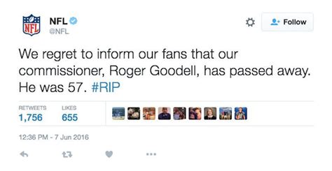 Nfl Twitter Account Hacked Roger Goodell Isnt Dead