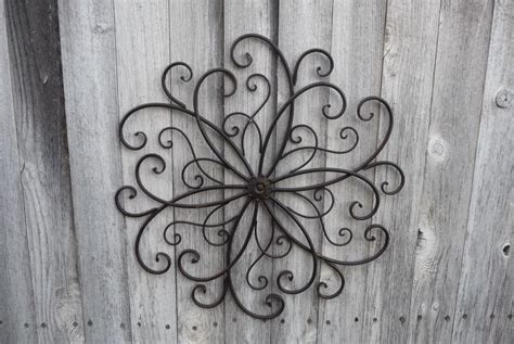 Metal SCROLL Swirl Flower Design Wall Art Large Hanging Headboard