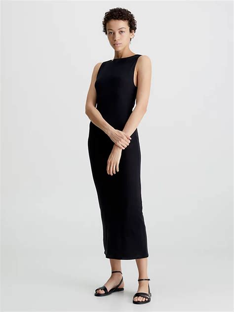 Slim Sheer Crepe Tank Dress Calvin Klein® K20k205287beh