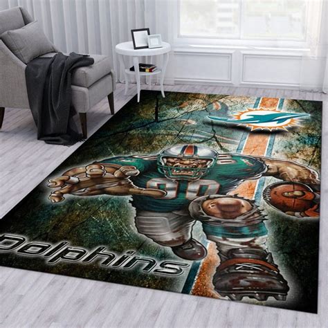 Miami Dolphins Galax Nfl Christmas Gift Rug Living Room Rug Floor Decor