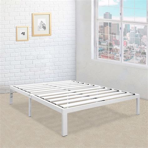 Heavy Duty Metal Platform Bed Frame In White Etsy