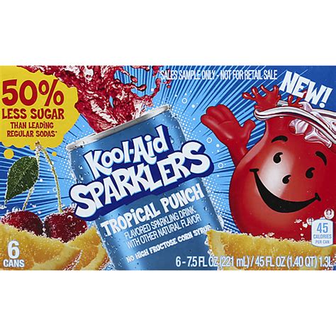 Kool Aid Sparklers Tropical Punch Soda 6 75 Fl Oz Cans Mixes