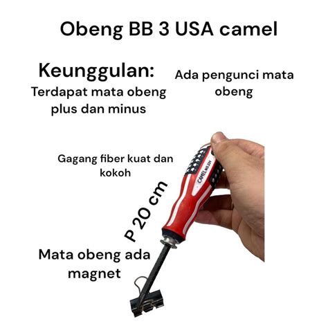 Jual Obeng Bolak Balik Plus Minus BB Flexibel USA Camel Magnet