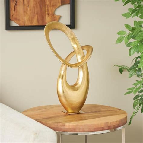 Litton Lane Gold Aluminum Abstract Sculpture The Home Depot