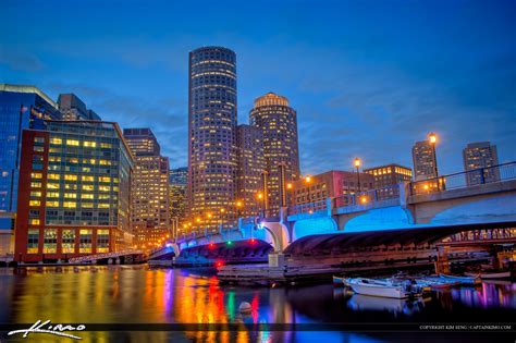 Boston Cityscape along the Harborwalk Massachusetts