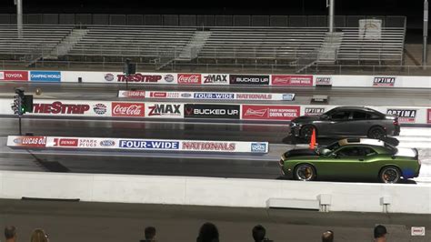 Chevy Camaro Ss Drags Dodge Charger Srt Hellcat Wheelslip Galore