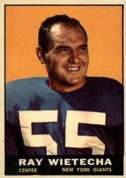 89 Ray Wietecha New York Giants New York Giants Football Cards