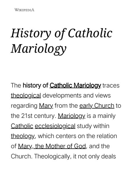 History of Catholic Mariology - Wikipedia | PDF | Mary, Mother Of Jesus ...