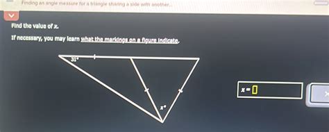 Solved Finding An Angle Measure For A Triangle Sharing A Side With