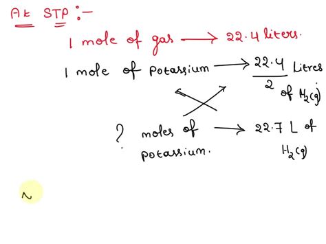 Solved Potassium Reacts With Water To Release Hydrogen Gas According