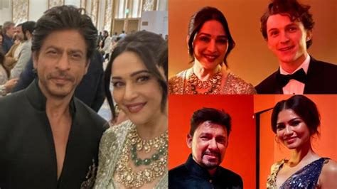 Madhuri Dixit reunites with Shah Rukh Khan at NMACC, poses with Tom ...