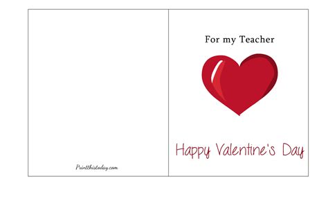 Free Printable Valentine’s Day Cards for Teachers