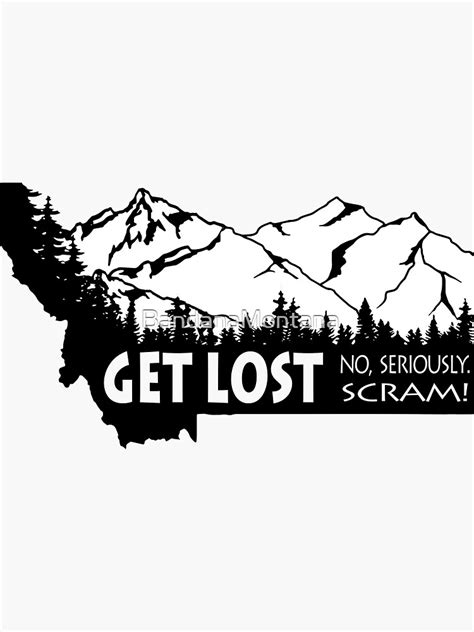 Get Lost Montana Sticker For Sale By Bandanamontana Redbubble