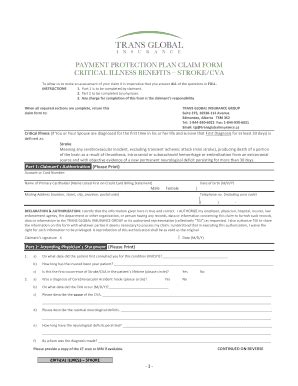 Fillable Online Payment Protection Plan Claim Form Fax Email Print