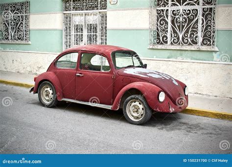 Retro Maroon Volkswagen Beetle Profile Stock Photo Image Of Merida