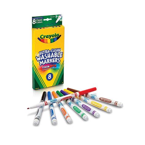 Crayola Ultra Clean Washable Classic Fine Line Markers 8 Count