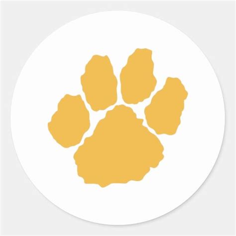 SMALL TIGER PAW PRINT CLASSIC ROUND STICKER | Zazzle