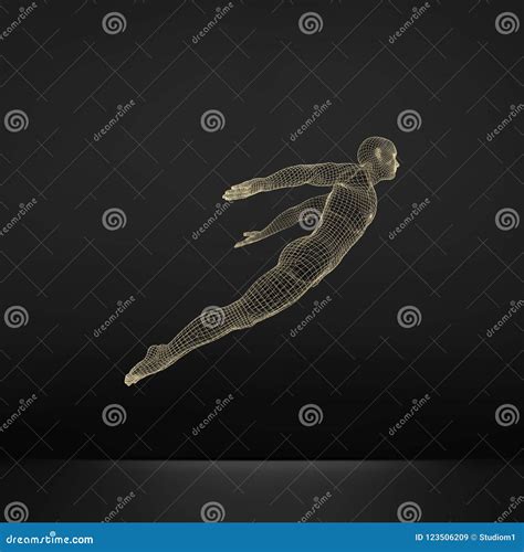 Hovering In Air Man Floating In The Air 3d Model Of Man Human Body