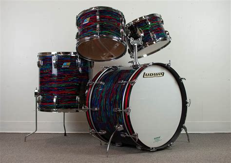 1970s Ludwig Psychedelic Red Hollywood Drum Set — Hawthorne Drum Shop