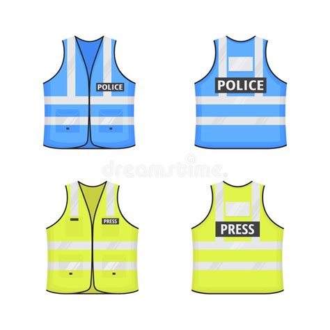 Safety Reflective Vest With Labes Tag Flat Style Design Vector