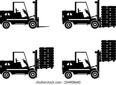 Detailed Illustration Forklifts Heavy Equipment Machinery Stock Vector