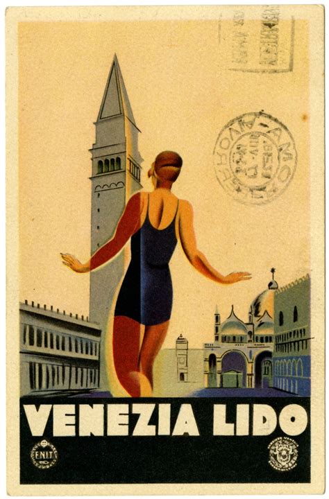 Marcello Dudovich Cartolina ENIT Di Venezia Lido Anni 30 Mart