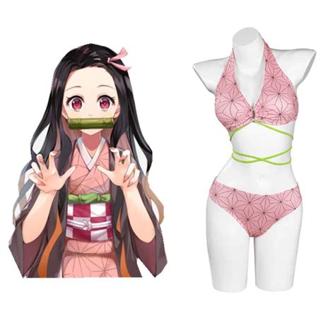 Kimetsu No Yaiba Kamado Nezuko Maillot De Bain Cosplay Costume