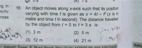 A Particle Moves Along X Axis In Such A Way That Its Coordinate X In