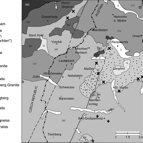 Map section A: Geological units of the Southern Bohemian Batholith ...