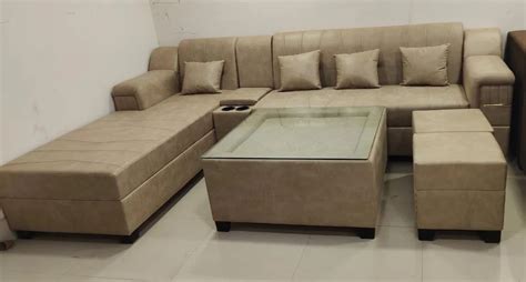 Velvet 8 Seater L Shape Corner Sofa Set With Lounger At Rs 28000 Set