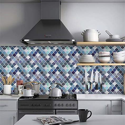 Buy Teal Arabesque Peel And Stick Tile For Kitchen Backsplash