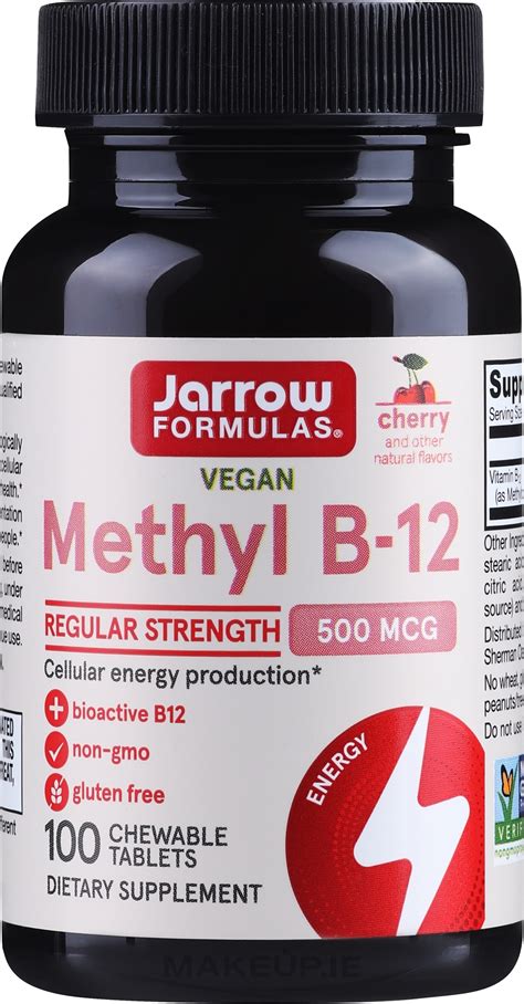 Jarrow Formulas Methyl B 12 Cherry Flavor 500 Mcg Methyl B 12 Cherry