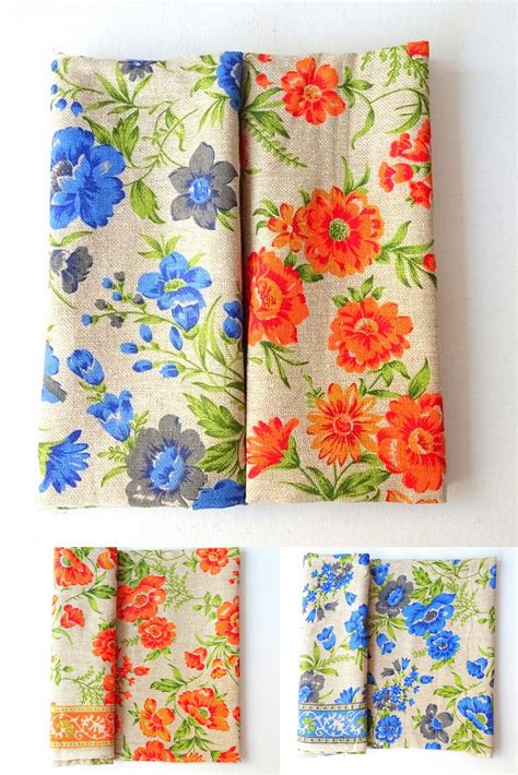 Burlap fabric with floral print, printed jute , floral fabric, Indian Fabric, pansies flower ...