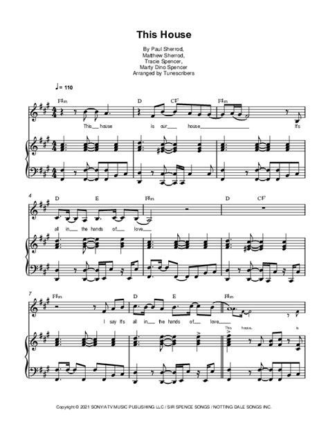 This House Arr Tunescribers By Paul Sherrod Sheet Music For Piano And Vocal At Sheet Music Direct