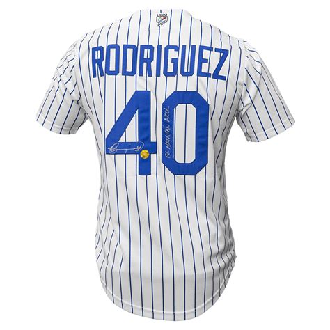 Henry Rodríguez El Matatán Azul White Jersey Autographed Tigres del