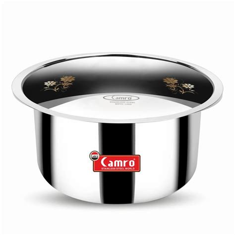 Camro Triply Artisian Series Stainless Steel Sas Tope Patila With Lid