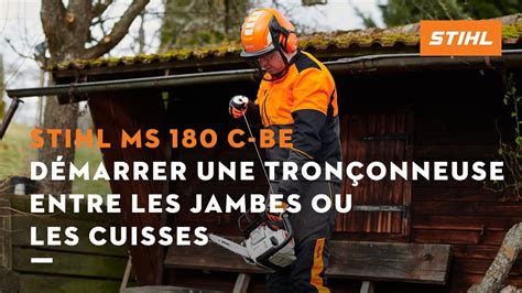 D Marrer Une Tron Onneuse Entre Les Jambes Ou Les Cuisses Stihl Ms