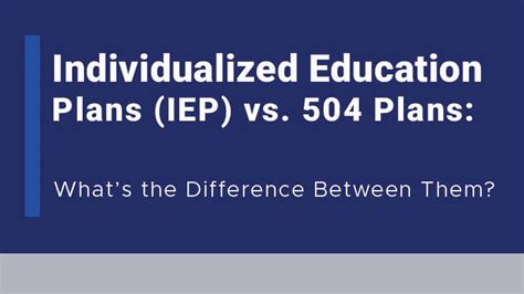 504 Plan Vs Iep Chart