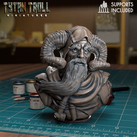 Téléchargement Tim the Enchanter Bust [Pre-Supported] par TytanTroll Miniatures