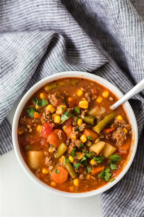 Easy Homemade Vegetable Soup With Ground Beef Silverstein Hishat