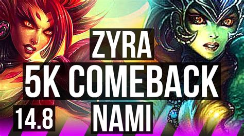 Zyra Caitlyn Vs Nami Jinx Sup K Comeback K Dmg