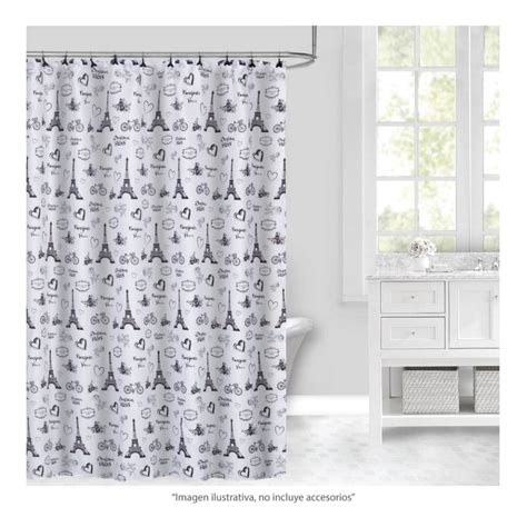 Cortina de Baño Homecreations con Estampado de Paris 180 x 180 cm Walmart