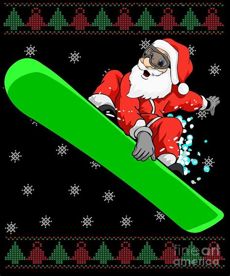 Snowboards Santa Clip Art Library